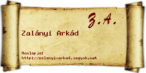 Zalányi Arkád névjegykártya